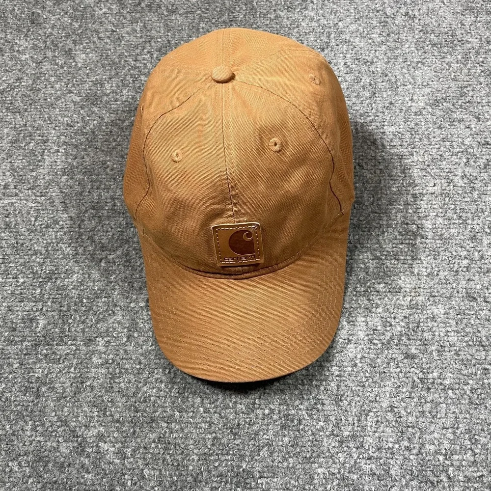 Carhartt Baseball Cap Unisex One Size Brown Canvas Adjustable Logo Patch Hat